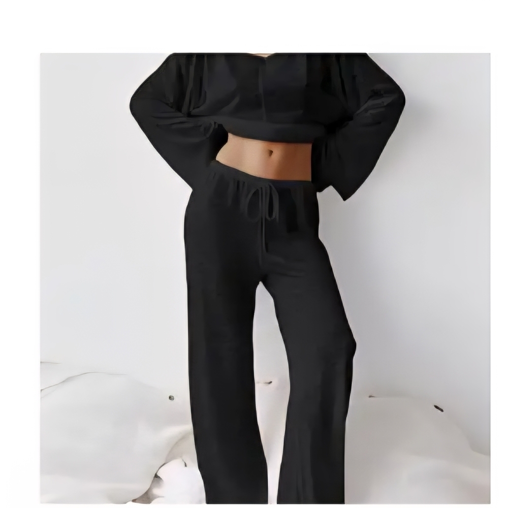 NWT: Elegant Black Women's Pants Set